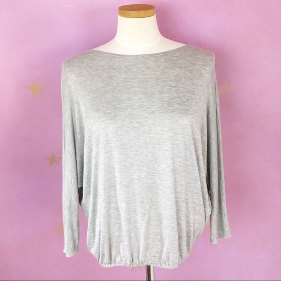 Soft Joie Foil Liza Top Grey XS Oversized Jersey Knit Dolman Sleeves - Picture 2 of 8
